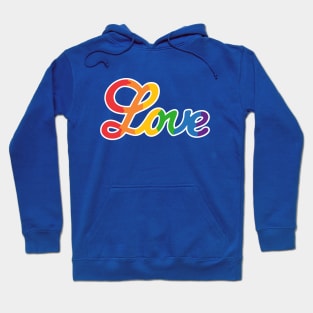 Rainbow Love Handwritten text Hoodie